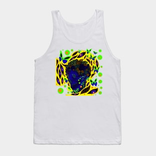 skull in blue hell ecopop art wallpaper in underworld inferno Tank Top